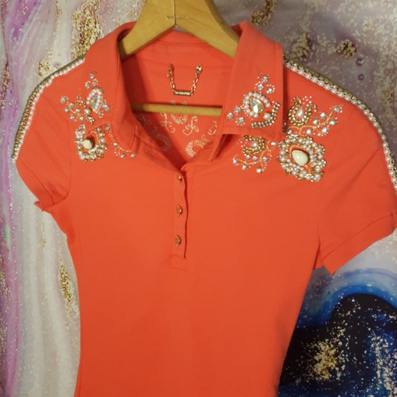 Jewel Embellished 💎💎💎 collared bodycon dress - Picture 5 of 14